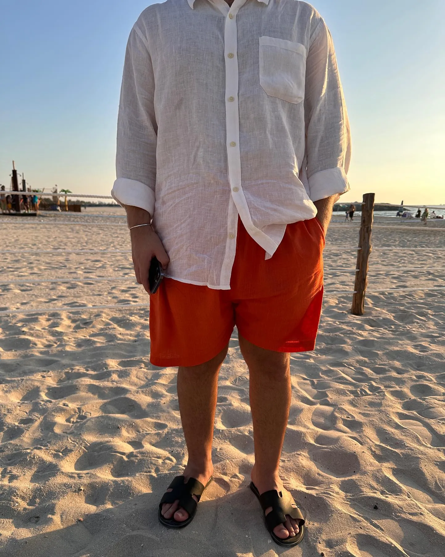 100% Linen Summer shirt cream grey custom