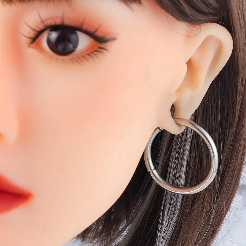 2PCS Hypoallergenic 316L Stainless Steel Printed Round,Spider Web,Bamboo Design Ear Weights Hangers For Stretched Ear Lobe Piercing Ear Plugs Gauges Body Jewelry