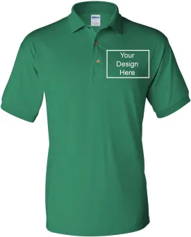 Add Your Own Text Design Custom Personalized Digitally Printed Adult Polo Shirt