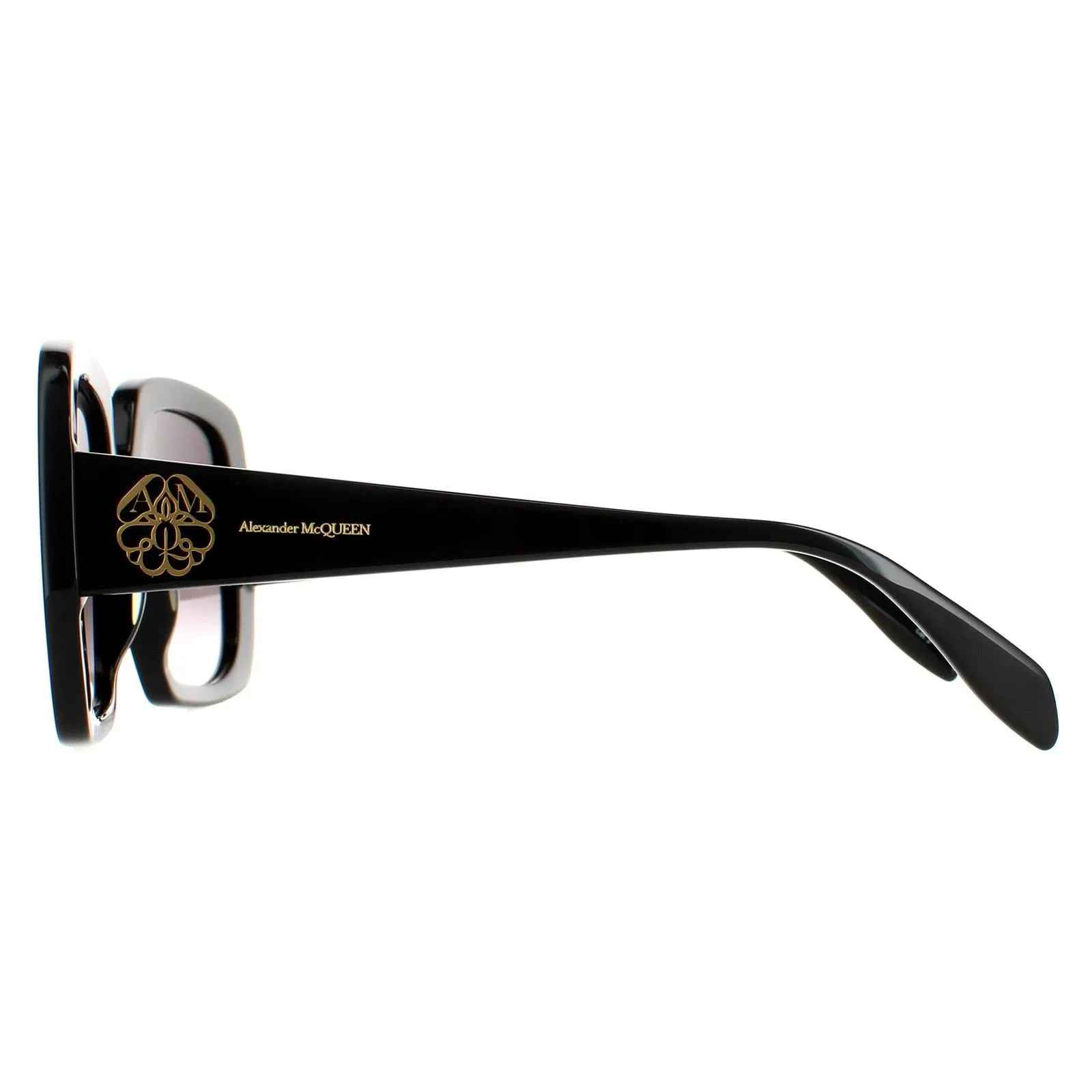 Alexander McQueen Sunglasses AM0378S 001 Black Grey Gradient