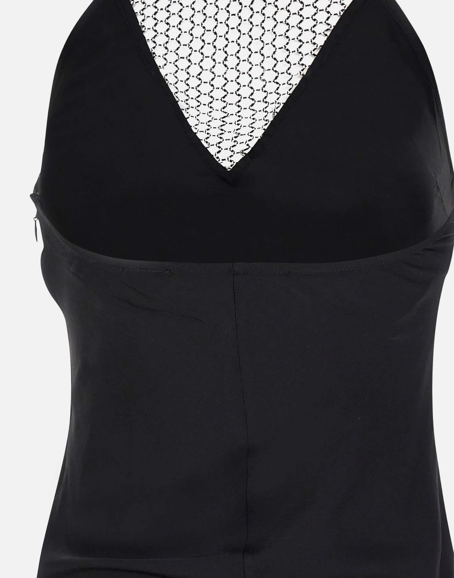 Black Halterneck Chiffon Sequin Top