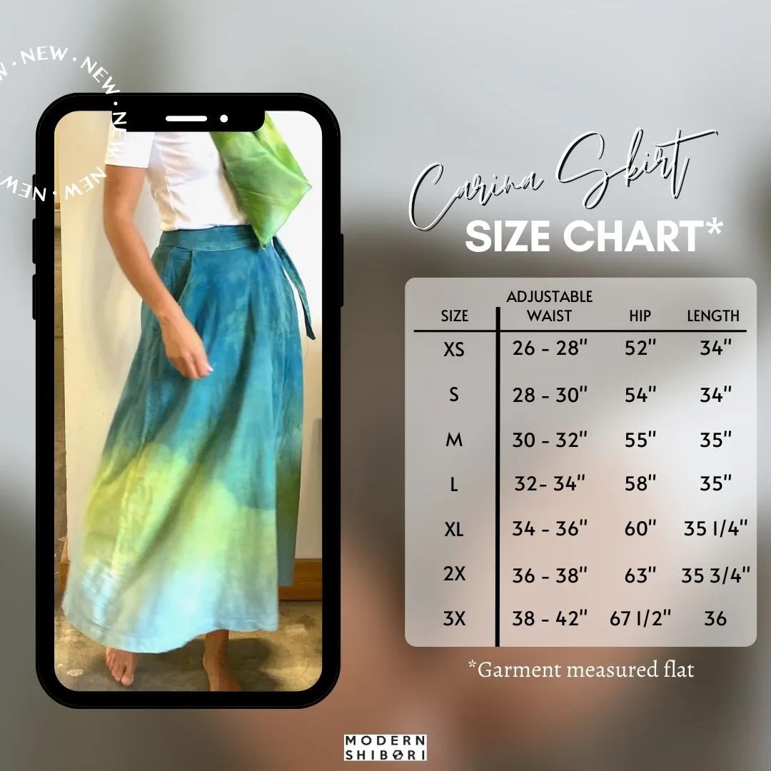 Carina Skirt in Green Cotton Double Gauze with Pockets