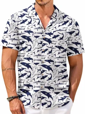 COOFANDY Men's Hawaiian Floral Shirts Cotton Linen Button Down Tropical Holiday Beach Shirts