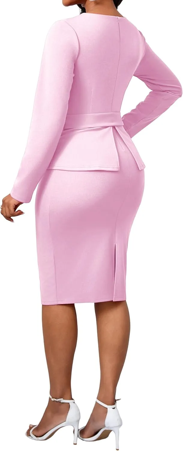 CuteCherry Women Sexy Dress Bodycon Work Dress Elegant Pencil Dress
