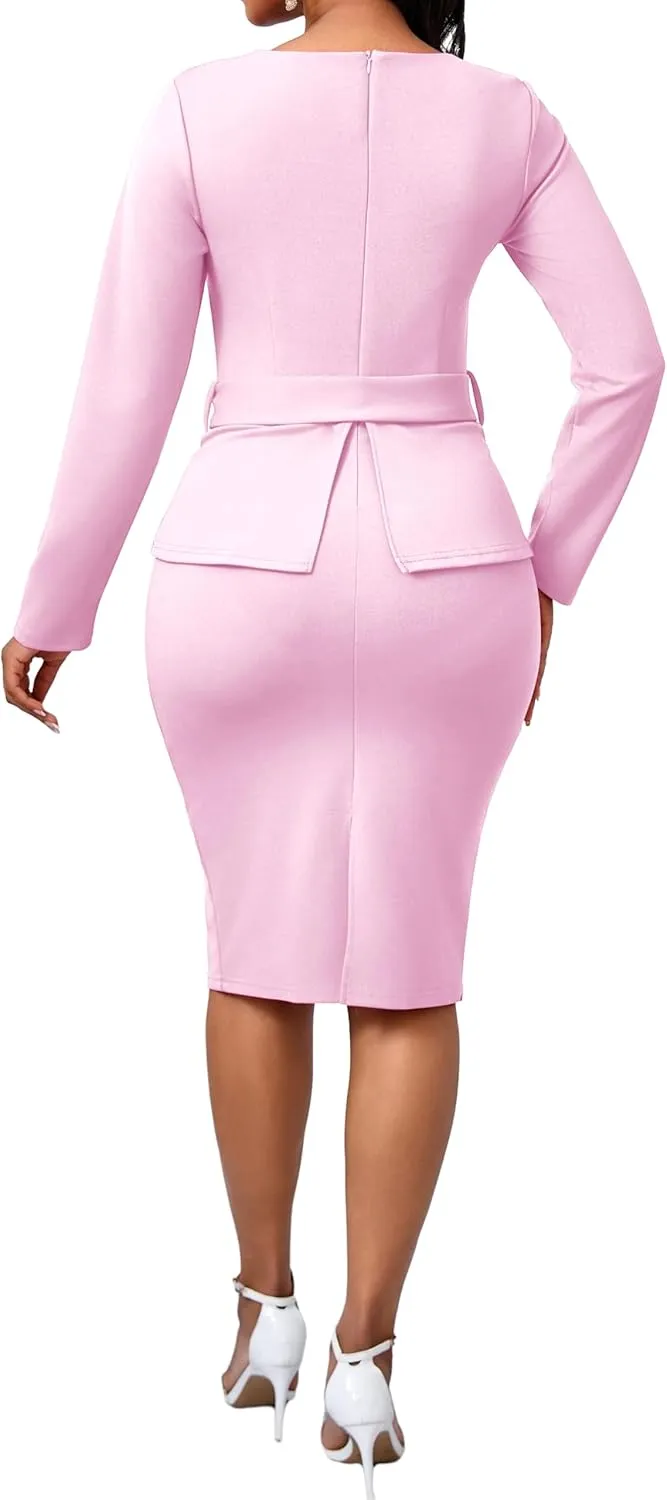 CuteCherry Women Sexy Dress Bodycon Work Dress Elegant Pencil Dress