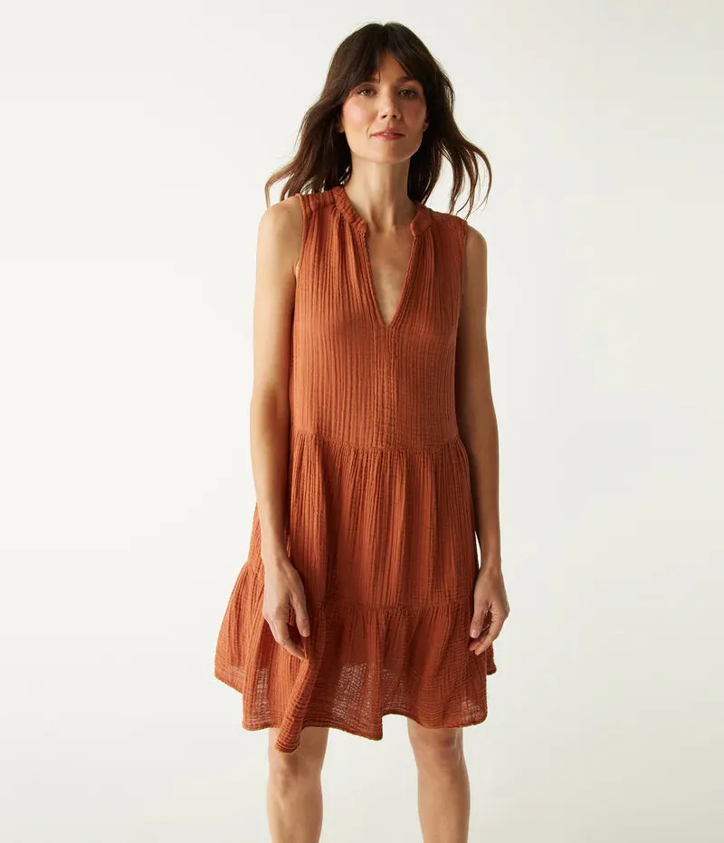 Daisy Gauze Dress - Toffee