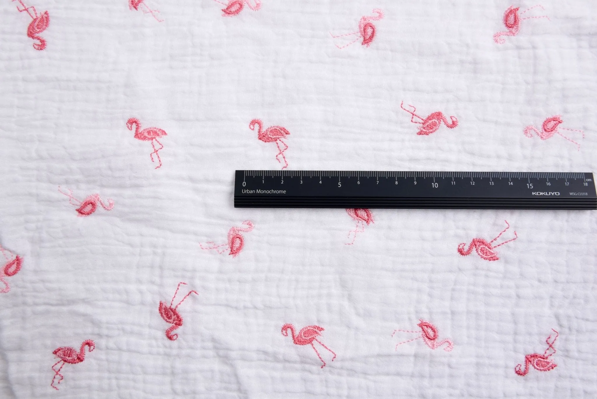 Double layered gauze muslin fabric with embroidery