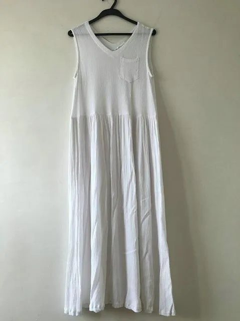 Empire Cotton and Linen Maxi Dress