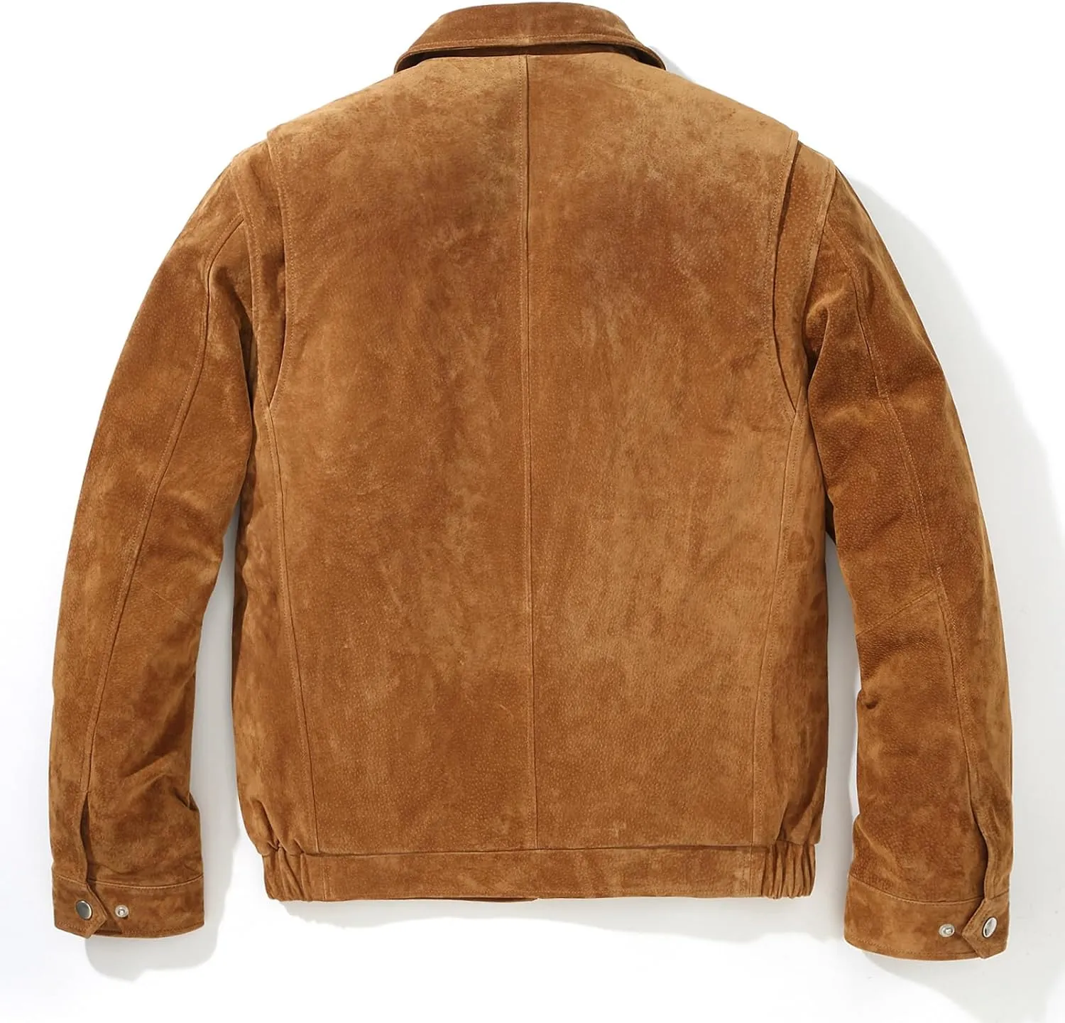 FLAVOR Men's Suede Leather Bomber Jacket Casual Coat for Men