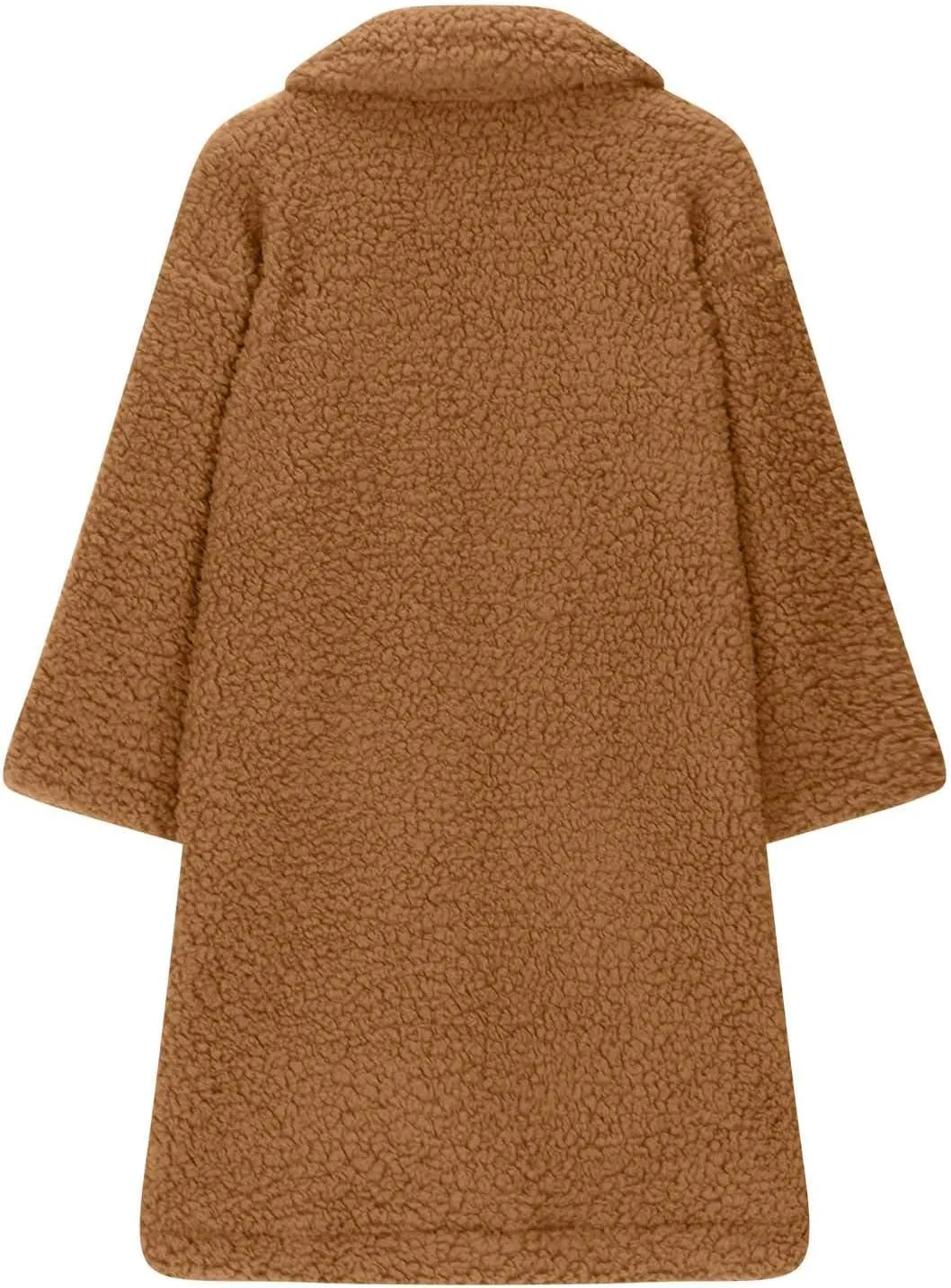 Girls Winter Long Coat Thick Warm Sherpa Teddy Jacket Casual Button Down Fleece Overcoat Faux Fur Outwear 3-12 Years