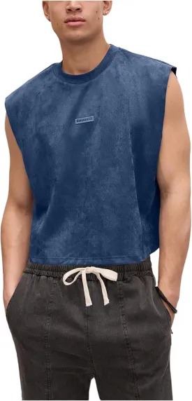 GORGLITTER Men's Dolman Sleeve Crop Vest Top Crewneck Loose Pullover Tank Tops