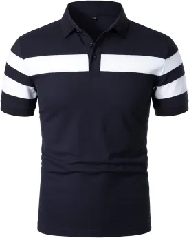 HOOD CREW Mens Short Sleeve Polo Shirts Stylish Design Summer T Shirt