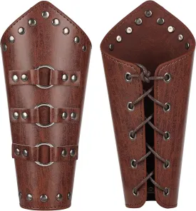 Invincible Cosplay Medieval Viking Leather arm Protector with Belt Buckle - Perfect Gloves for Archery arm Guard, arm Cuff