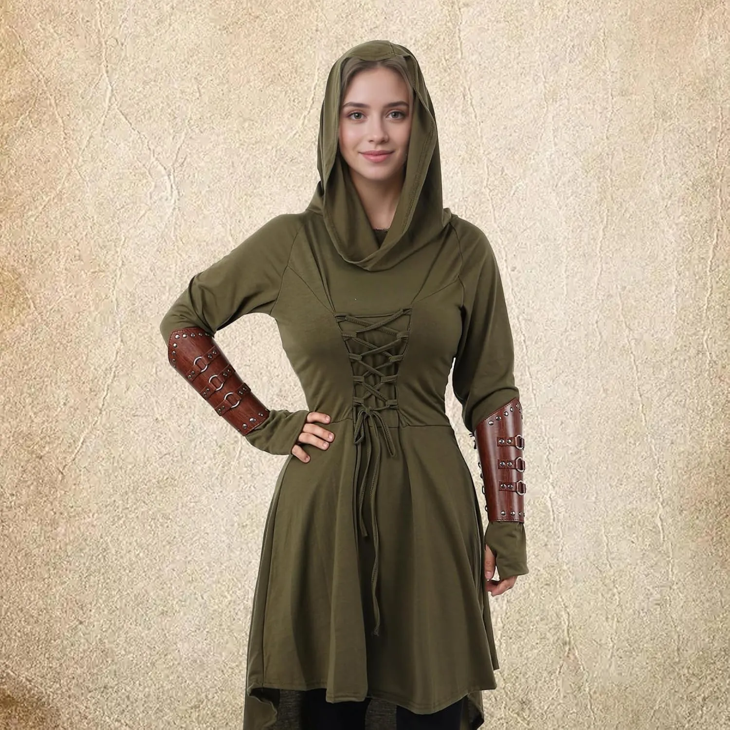 Invincible Cosplay Medieval Viking Leather arm Protector with Belt Buckle - Perfect Gloves for Archery arm Guard, arm Cuff