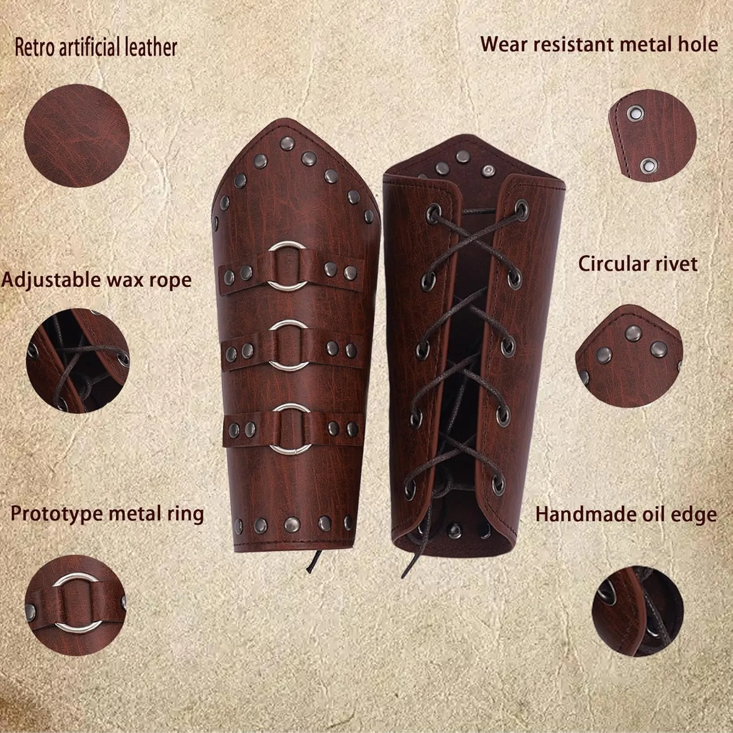 Invincible Cosplay Medieval Viking Leather arm Protector with Belt Buckle - Perfect Gloves for Archery arm Guard, arm Cuff