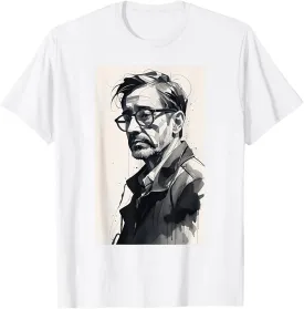 Man with Glasses Portrait Design Minimalist Graphic T-Shirt