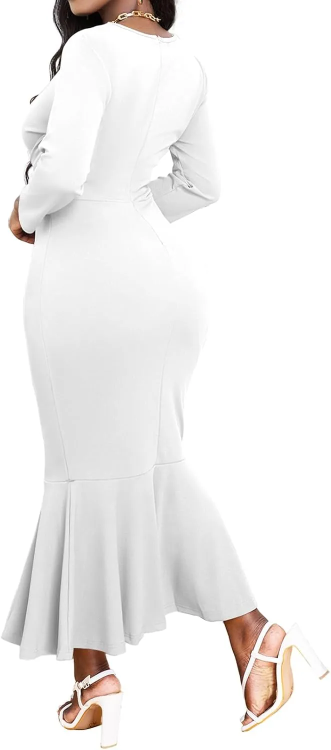 Mermaid Style Dress for Women Sexy Fishtail Dress Cocktail Wedding Guest Dress Wear to Work Dresses Business Church Outfits