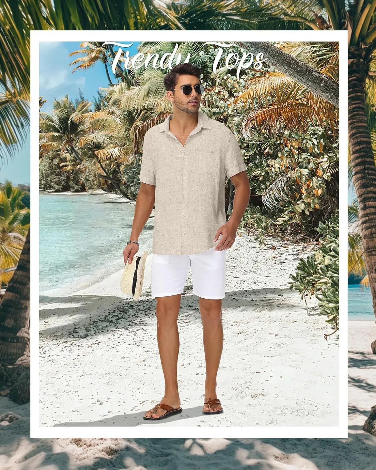 Neer Men's Big and Tall Cotton Linen Shirts M-7XL Short Sleeve Casual Button Down Blouses with Pocket Summer Beach Tops