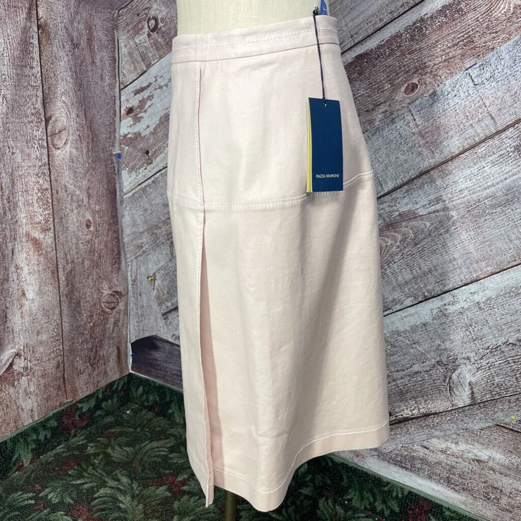 PIAZZA SEMPIONE PINK WHITE SEAM SKIRT SIZE 42/MEDIUM NWT D2C