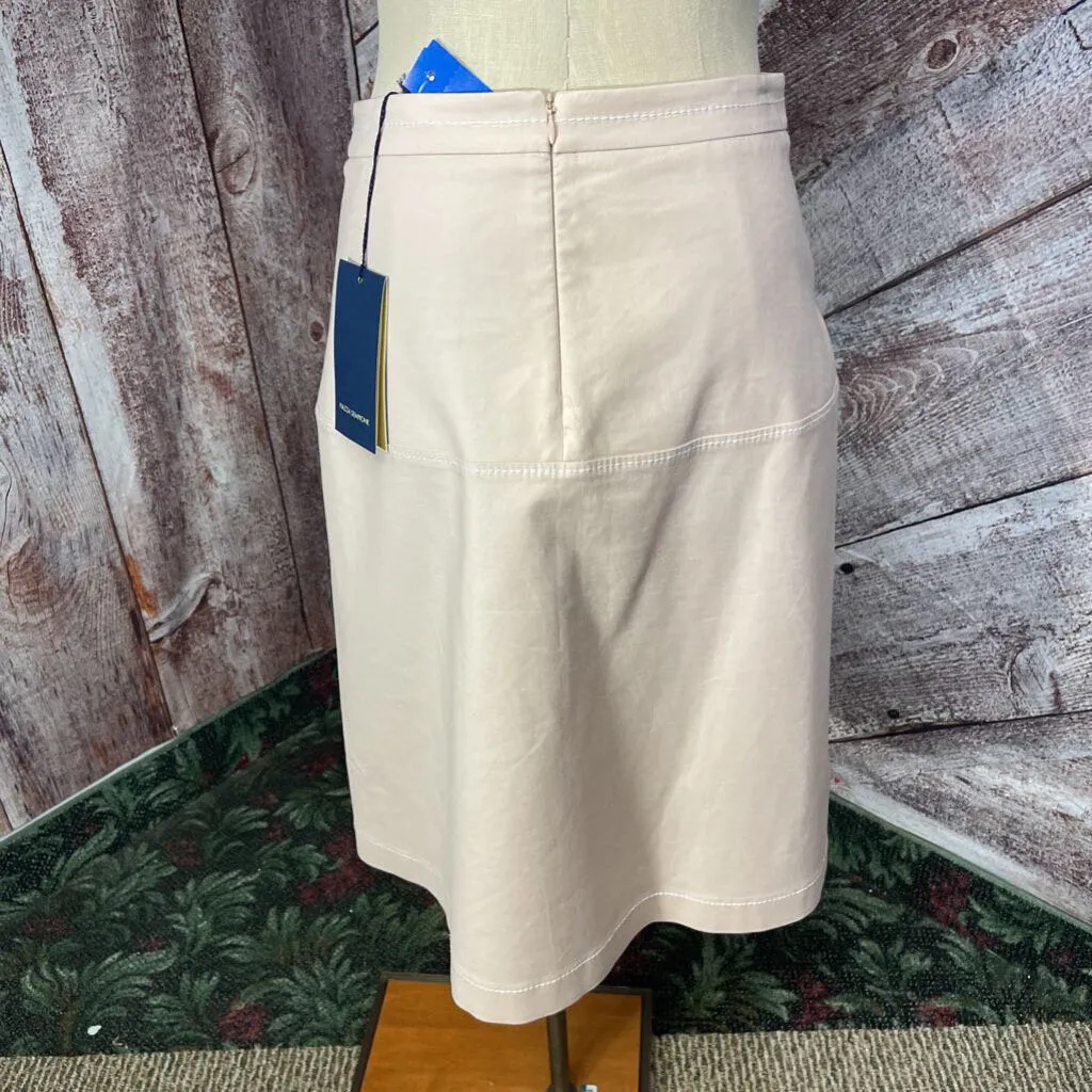 PIAZZA SEMPIONE PINK WHITE SEAM SKIRT SIZE 42/MEDIUM NWT D2C