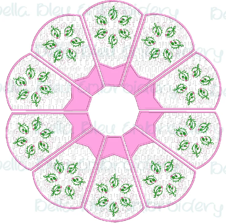 Scottish Thistle Inspired Outlander Christmas Tree Skirt In The Hoop 8x12