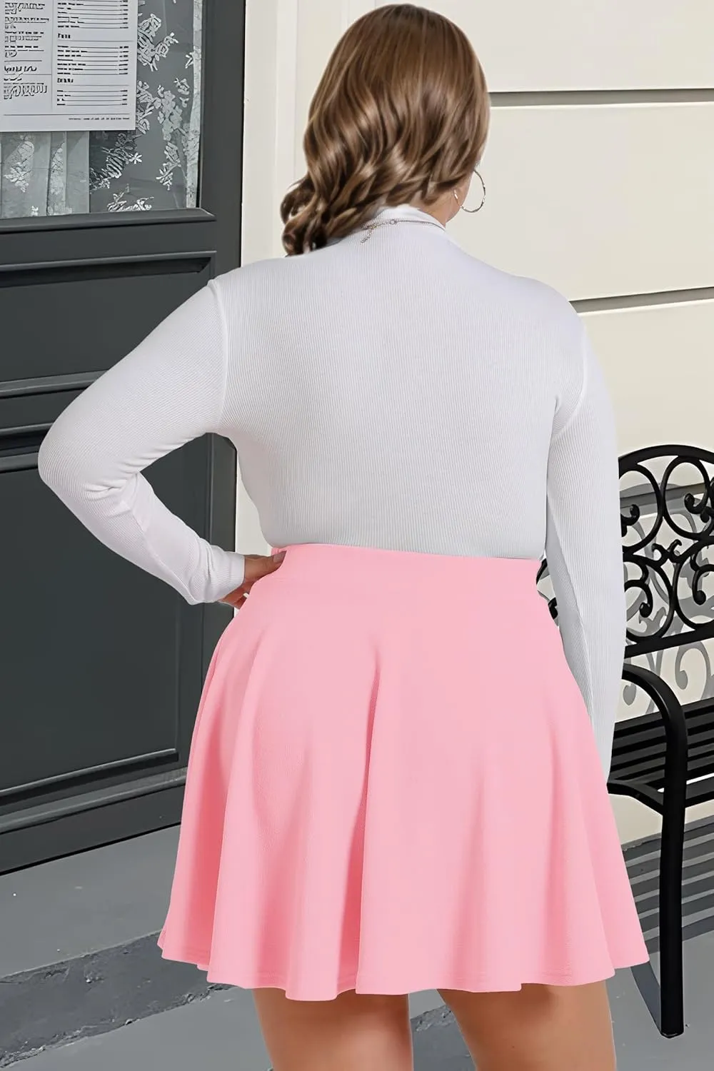 Womens Mini Skirts Plus Size Summer Pleated Short Casual Skater High Waisted Skirt