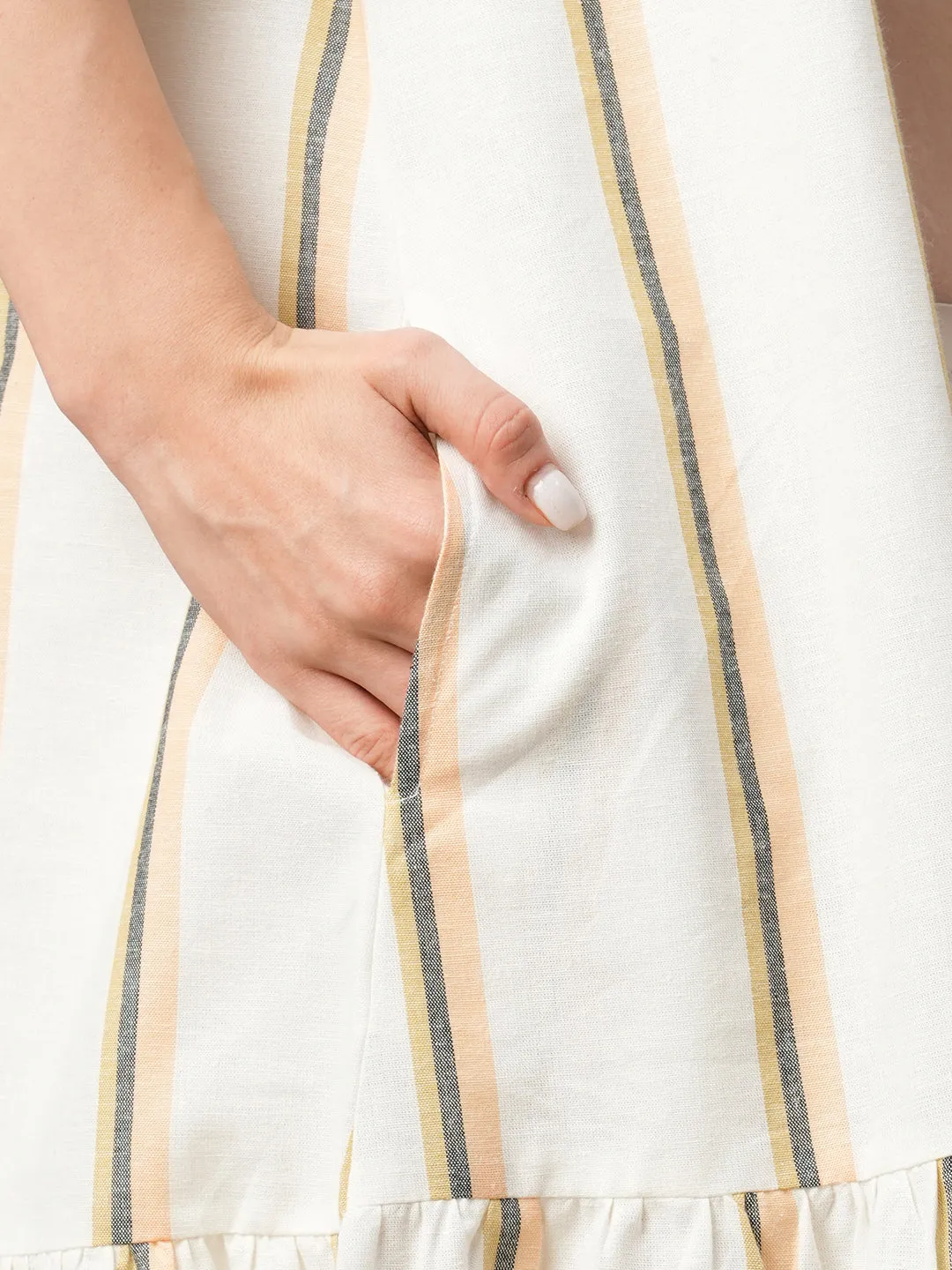 Women's Natural Cotton Linen Regular Fit Dress
