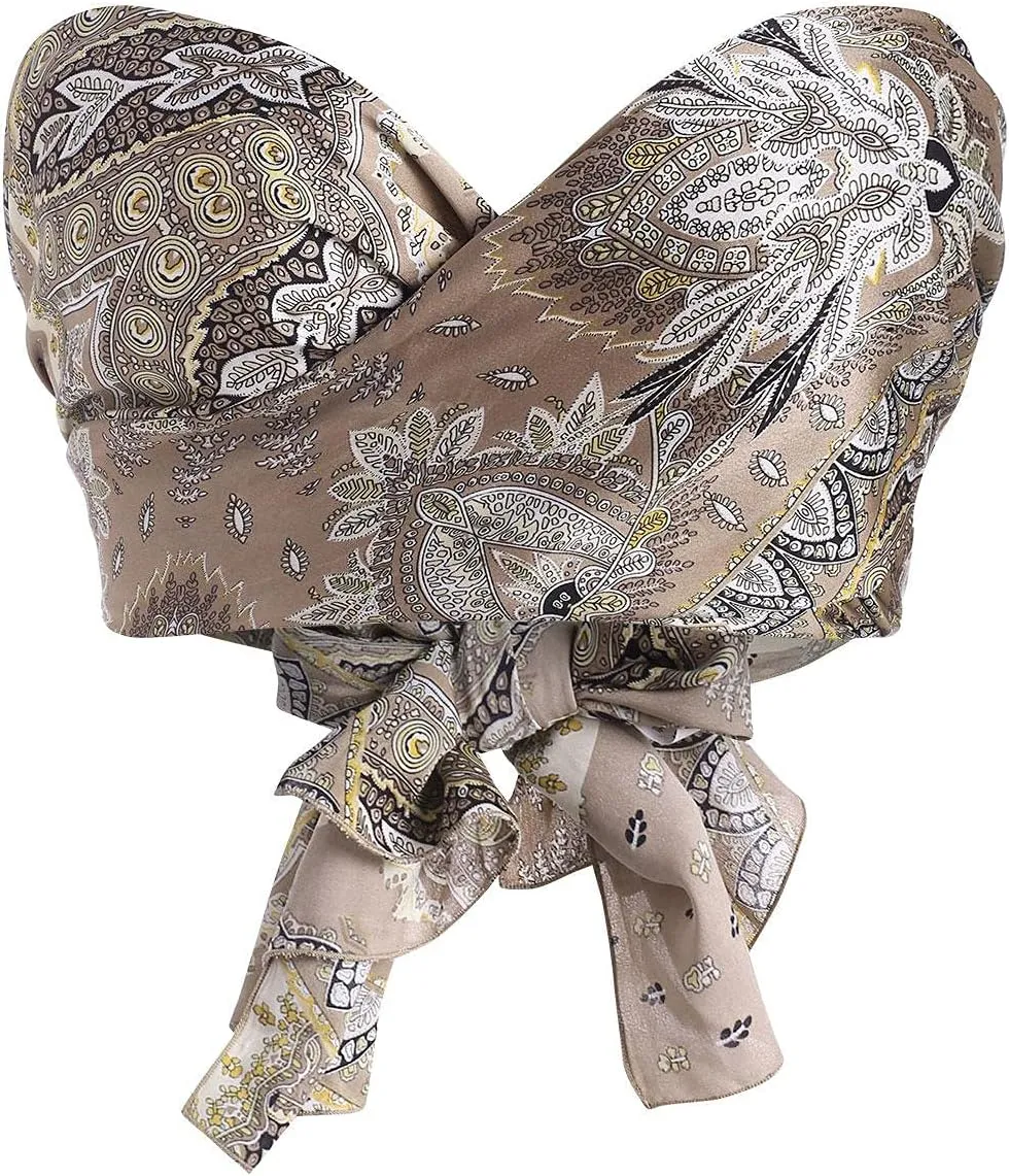 ZAFUL Women's Bohemian Bandana Criss Cross Sexy Boho Halter Wrap Crop Top